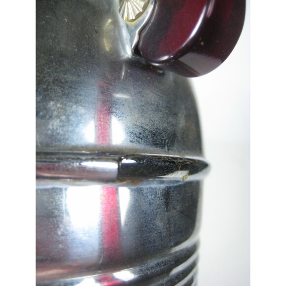 Vintage Art Deco Chrome Cocktail Pitcher Bakelite Shaker Barware Decor 12 in - Picture 14 of 16